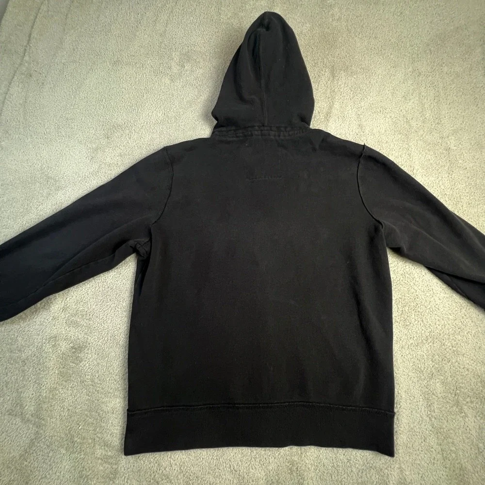 Aeropostale Mens Hoodie Large Black Sweatshirt FullZip Aero NYC 1987 Graphic Y2K